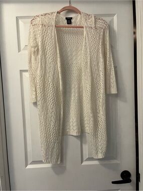 Rue21 Open-Front Crochet Cardigan Sweater - Cream